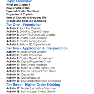 Crystals And Crystal Structures Worksheet Activity Booklet