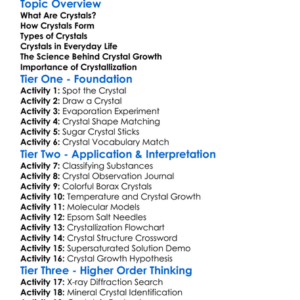 Crystals And Crystallization Worksheet Activity Booklet