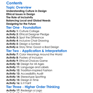Cultural And Ethical Considerations In Design Worksheet Activity Booklet