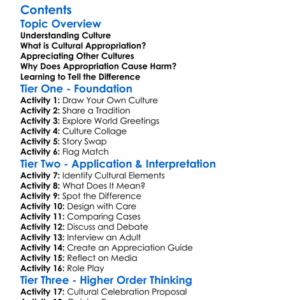 Cultural Appropriation And Appreciation Worksheet Activity Booklet