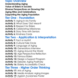 Cultural Aspects Of Aging Worksheet Activity Booklet