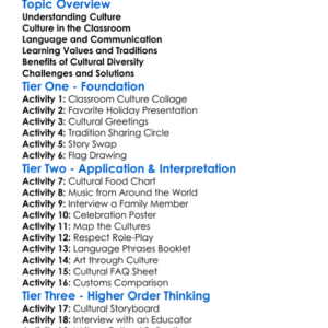 Cultural Aspects Of Education Worksheet Activity Booklet