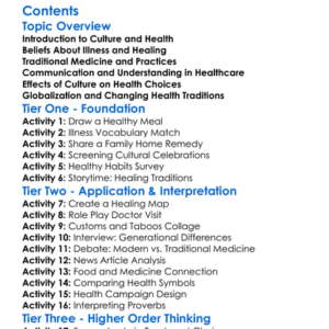 Cultural Aspects Of Health And Medicine Worksheet Activity Booklet