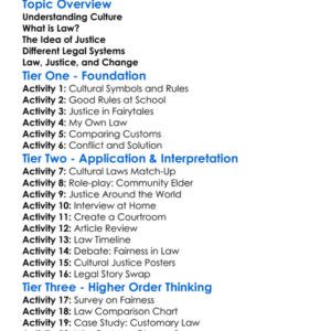 Cultural Aspects Of Law And Justice Worksheet Activity Booklet