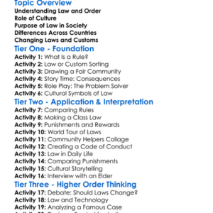 Cultural Aspects Of Law And Order Worksheet Activity Booklet
