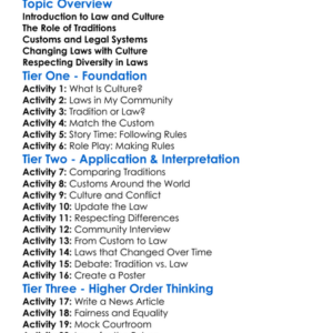 Cultural Aspects Of Law Worksheet Activity Booklet