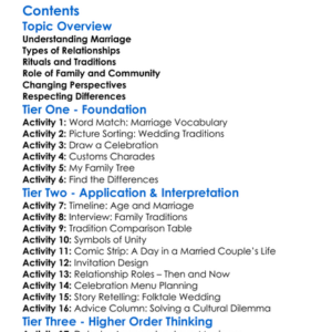 Cultural Aspects Of Marriage And Relationships Worksheet Activity Booklet