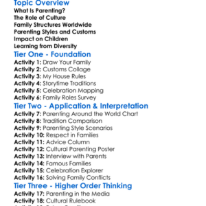 Cultural Aspects Of Parenting Worksheet Activity Booklet
