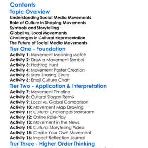Cultural Aspects Of Social Media Movements Worksheet Activity Booklet