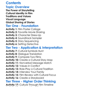 Cultural Aspects Of Storytelling Through Film Worksheet Activity Booklet