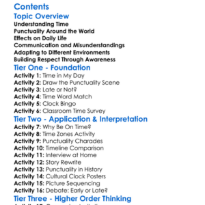 Cultural Aspects Of Time And Punctuality Worksheet Activity Booklet