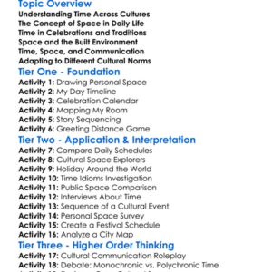 Cultural Aspects Of Time And Space Worksheet Activity Booklet