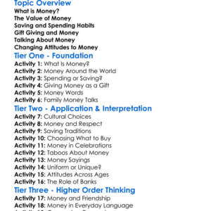 Cultural Attitudes To Money Worksheet Activity Booklet