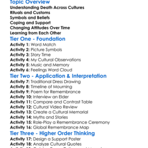Cultural Attitudes Toward Death Worksheet Activity Booklet