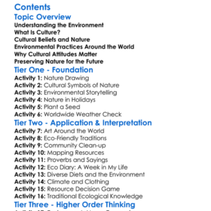 Cultural Attitudes Toward The Environment Worksheet Activity Booklet