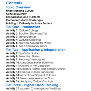 Cultural Challenges In The Modern World Worksheet Activity Booklet