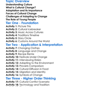 Cultural Change And Adaptation Worksheet Activity Booklet
