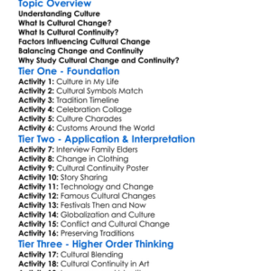 Cultural Change And Continuity Worksheet Activity Booklet
