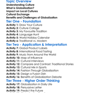 Cultural Change And Globalization Worksheet Activity Booklet