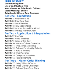 Cultural Concepts Of Time Worksheet Activity Booklet