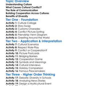 Cultural Conflicts And Cooperation Worksheet Activity Booklet
