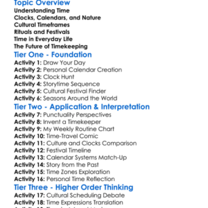Cultural Constructions Of Time Worksheet Activity Booklet