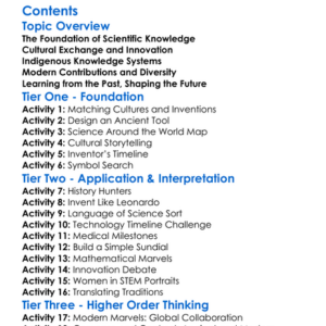 Cultural Contributions To Science And Technology Worksheet Activity Booklet