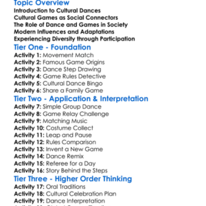 Cultural Dance And Games Worksheet Activity Booklet