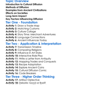 Cultural Diffusion In Antiquity Worksheet Activity Booklet