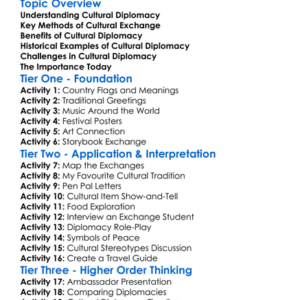 Cultural Diplomacy Worksheet Activity Booklet