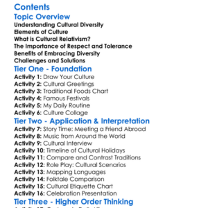 Cultural Diversity And Cultural Relativism Worksheet Activity Booklet