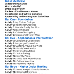 Cultural Diversity And Identity Worksheet Activity Booklet