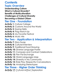 Cultural Diversity And Multiculturalism Worksheet Activity Booklet