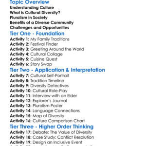 Cultural Diversity And Pluralism Worksheet Activity Booklet