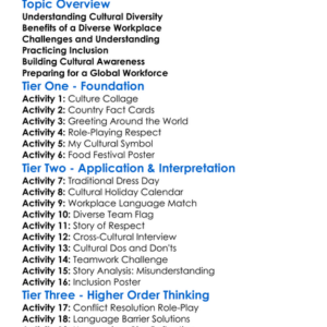Cultural Diversity In The Workplace Worksheet Activity Booklet