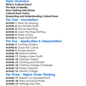 Cultural Dress And Identity Worksheet Activity Booklet