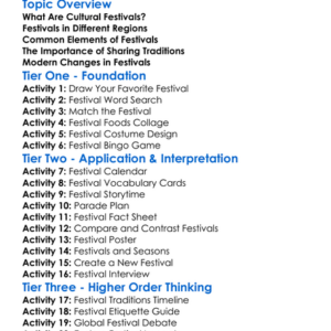Cultural Festivals Around The World Worksheet Activity Booklet