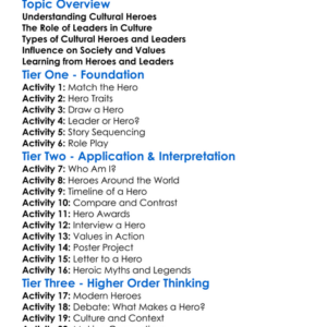 Cultural Heroes And Leaders Worksheet Activity Booklet