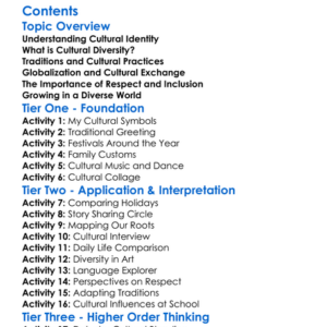 Cultural Identity And Diversity Across Societies Worksheet Activity Booklet