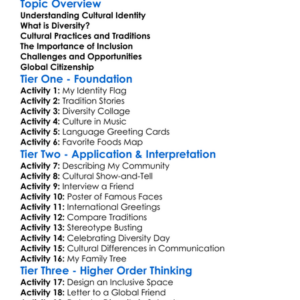Cultural Identity And Diversity Worksheet Activity Booklet