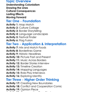 Cultural Impact Of Colonial Borders Worksheet Activity Booklet