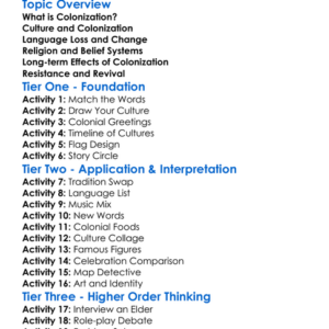Cultural Impact Of Colonization Worksheet Activity Booklet