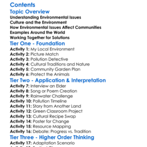 Cultural Impact Of Environmental Issues Worksheet Activity Booklet