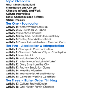 Cultural Impact Of Industrialization Worksheet Activity Booklet