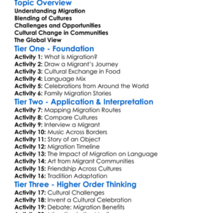 Cultural Impact Of Migration Worksheet Activity Booklet