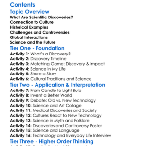 Cultural Impact Of Scientific Discoveries Worksheet Activity Booklet