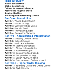 Cultural Impact Of Social Media Worksheet Activity Booklet