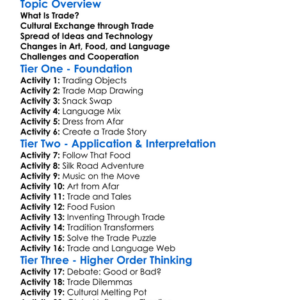 Cultural Impact Of Trade Worksheet Activity Booklet