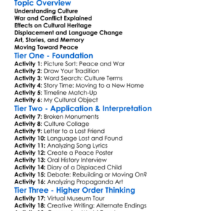 Cultural Impact Of War And Conflict Worksheet Activity Booklet