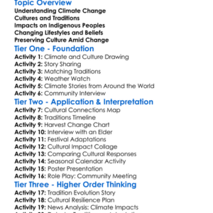 Cultural Impacts Of Climate Change Worksheet Activity Booklet